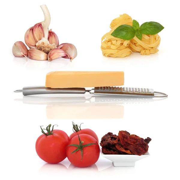 Italian Pasta Ingredients Sampler Stock Photo