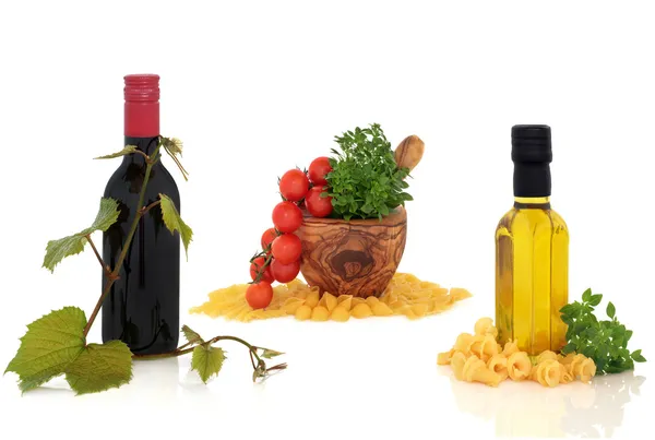 Coleção Italiana de Alimentos e Bebidas — Fotografia de Stock