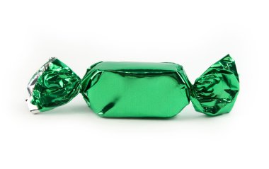 Single green candy isolated clipart