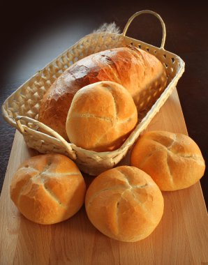 Bread rolls in basket clipart