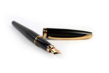 Black fountain pen isolated clipart