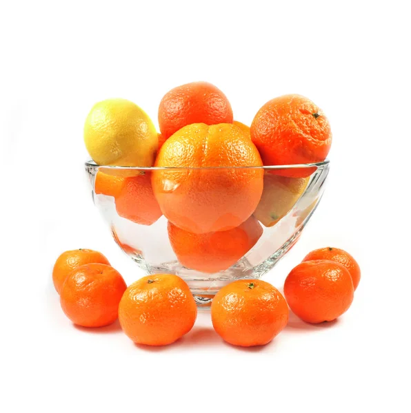 Oranges tangerines and lemon — Stock Photo, Image