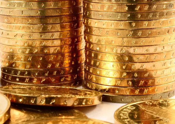 Золоті монети макросу — стокове фото