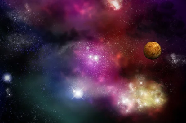 Вселенная - звездное поле и туманности — стоковое фото