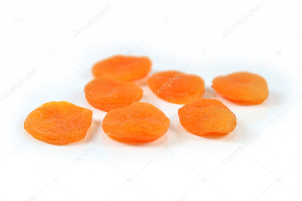Dried apricot fruits isolated