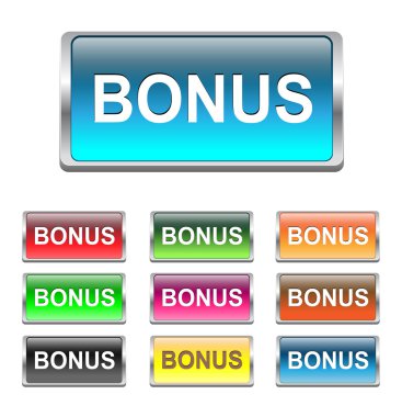 Bonus buttons, icons set, vector clipart