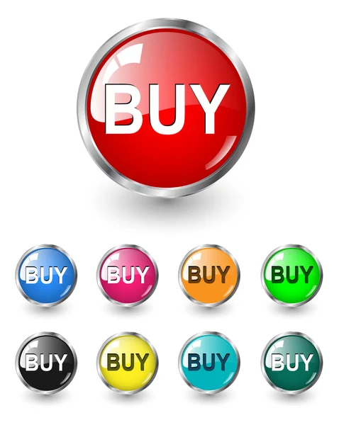 Comprar botones, iconos conjunto, vector — Vector de stock