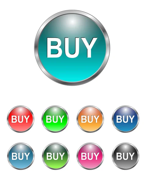 Αγοράστε τα κουμπιά, εικόνες set, διάνυσμα — Διανυσματικό Αρχείο