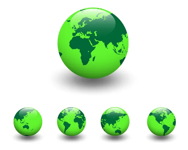 Mundo verde, globo terrestre . —  Vetores de Stock
