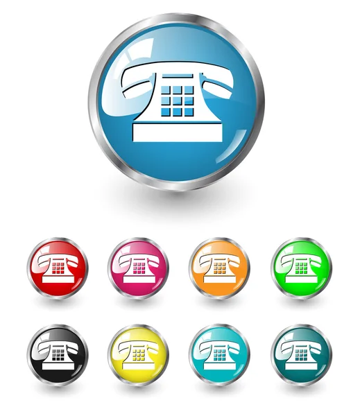 Telephone icon vector set — Stock Vector
