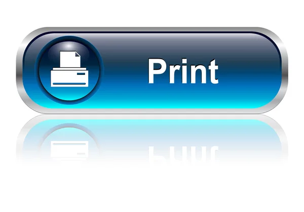 Icono de impresión, botón — Vector de stock