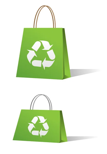 녹색 판매 쇼핑 가방 — 스톡 벡터