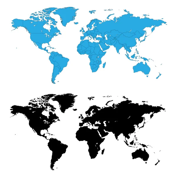 Detaylı Dünya Haritası, vektör — Stok Vektör