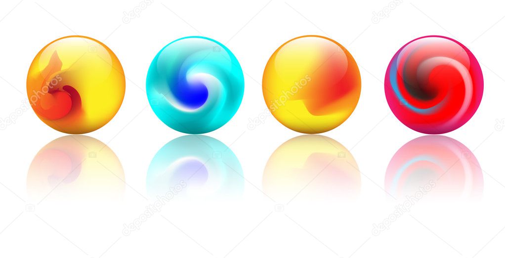 Crystal colorful vector spheres