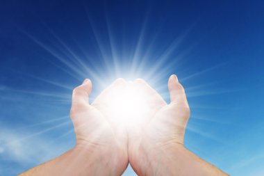 Sun In your hands clipart