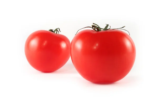 Two tomatoes isolated — Stock Photo, Image