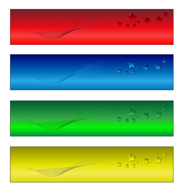 Four banners clipart