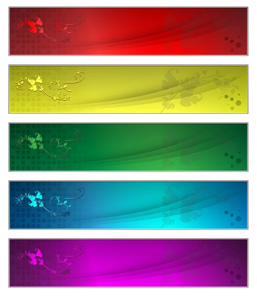 Cinq bannières — Image vectorielle