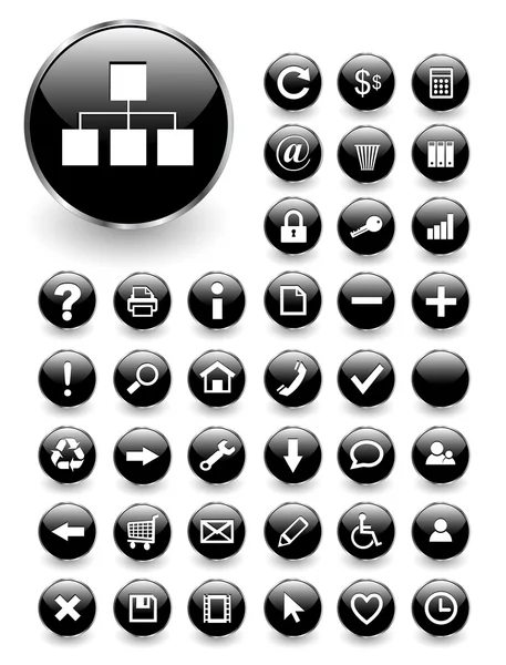 Web-Symbole, Buttons gesetzt — Stockvektor