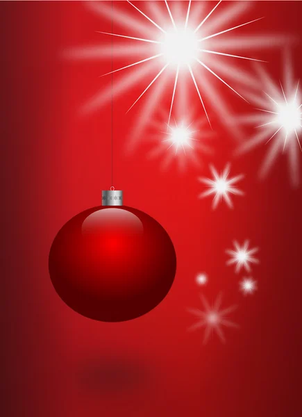 Ilustración de bola roja de Navidad — Vector de stock