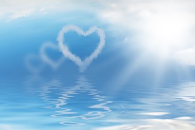 Love clouds background clipart