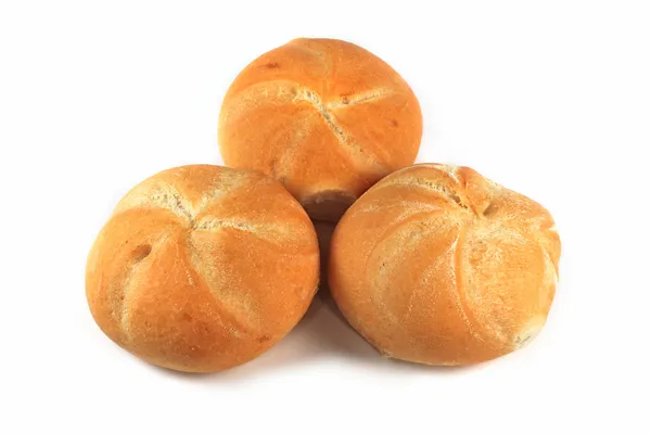 Rouleaux de pain isolés — Photo