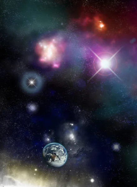 Universum - starfield och nebulosor — Stockfoto