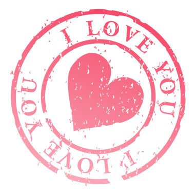 I love you stamp illustration clipart