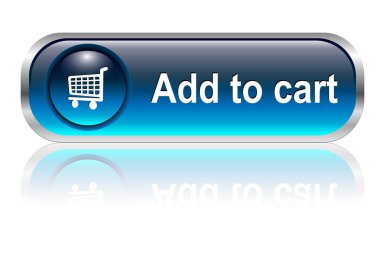 Shopping cart icon, button clipart