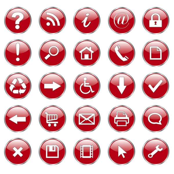Conjunto de 25 iconos web, botones — Vector de stock