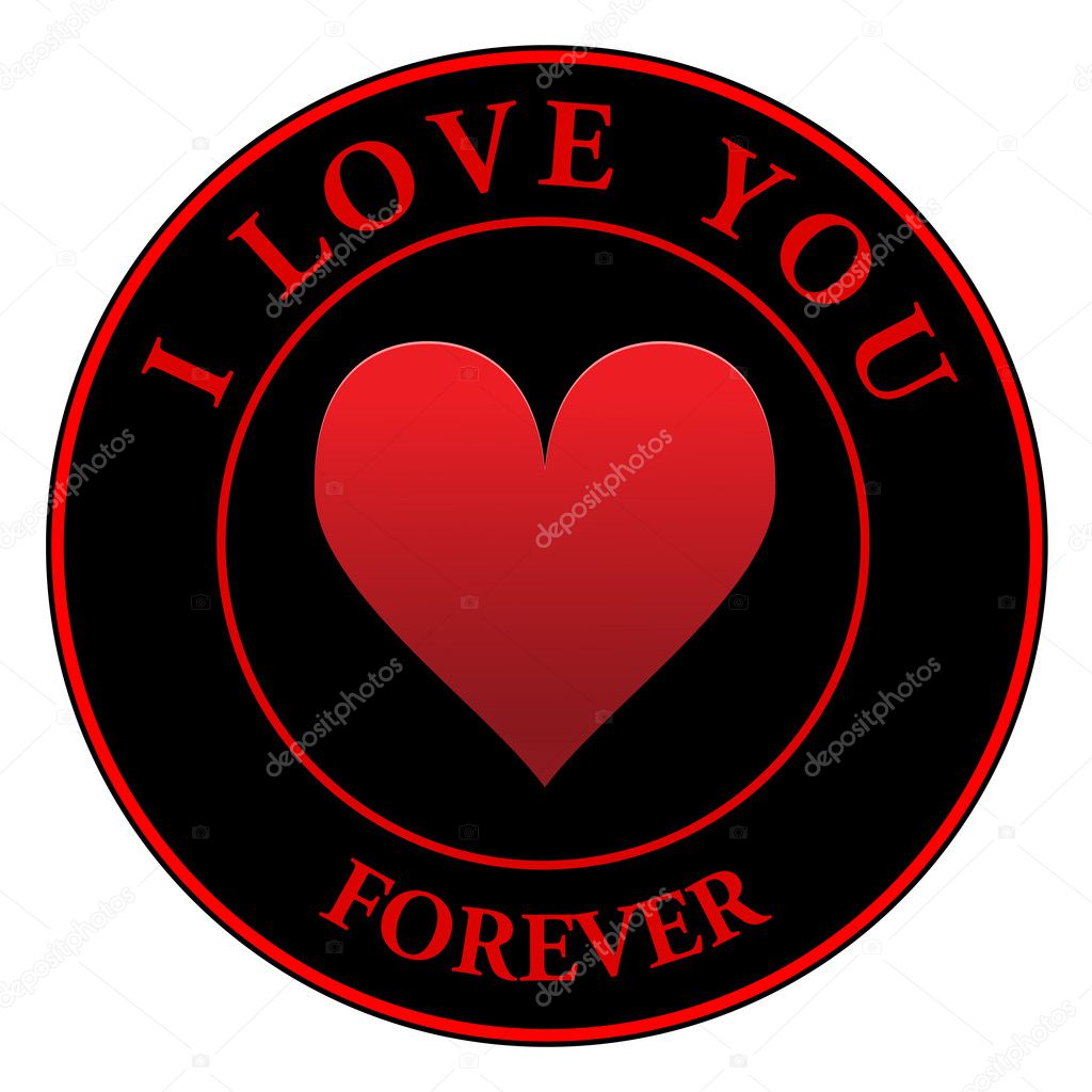 Love Stamp Heart Words Love You Vector Illustration Stock Vector