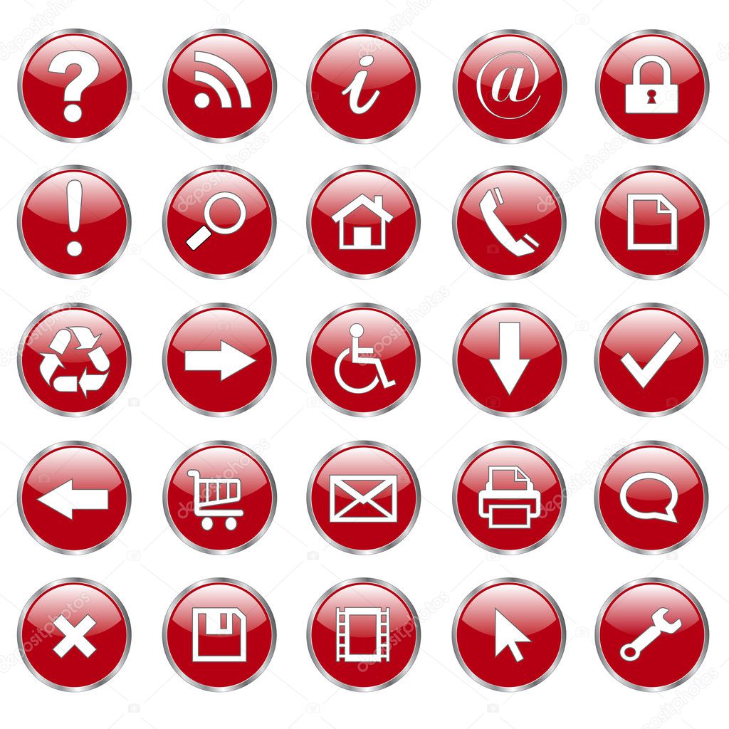 Set of 25 web icons, buttons