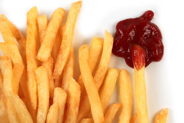 French fries witch ketchup — Stock Photo, Image