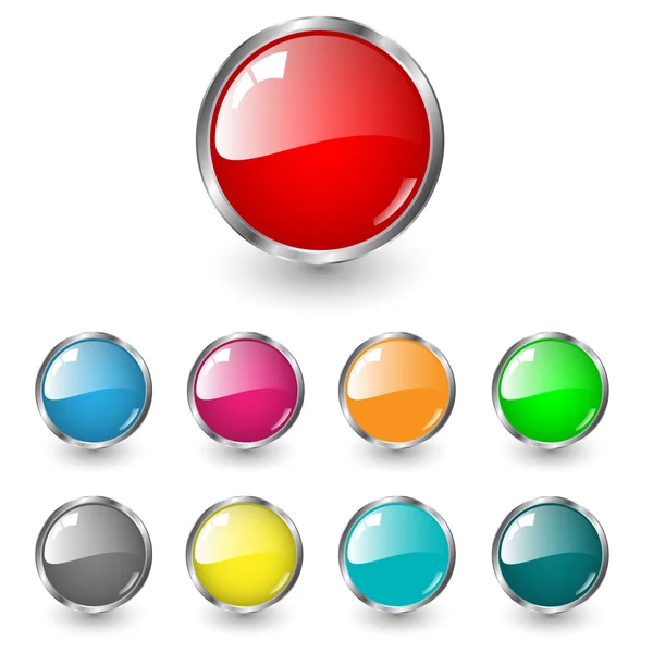 Brillantes botones web en blanco — Vector de stock