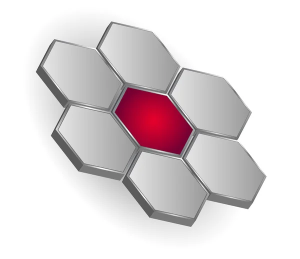Logo hexagones fleur — Image vectorielle