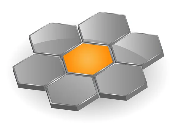 六角形のロゴ — ストックベクタ