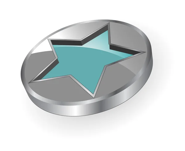 Logotypen metalliska star — Stock vektor