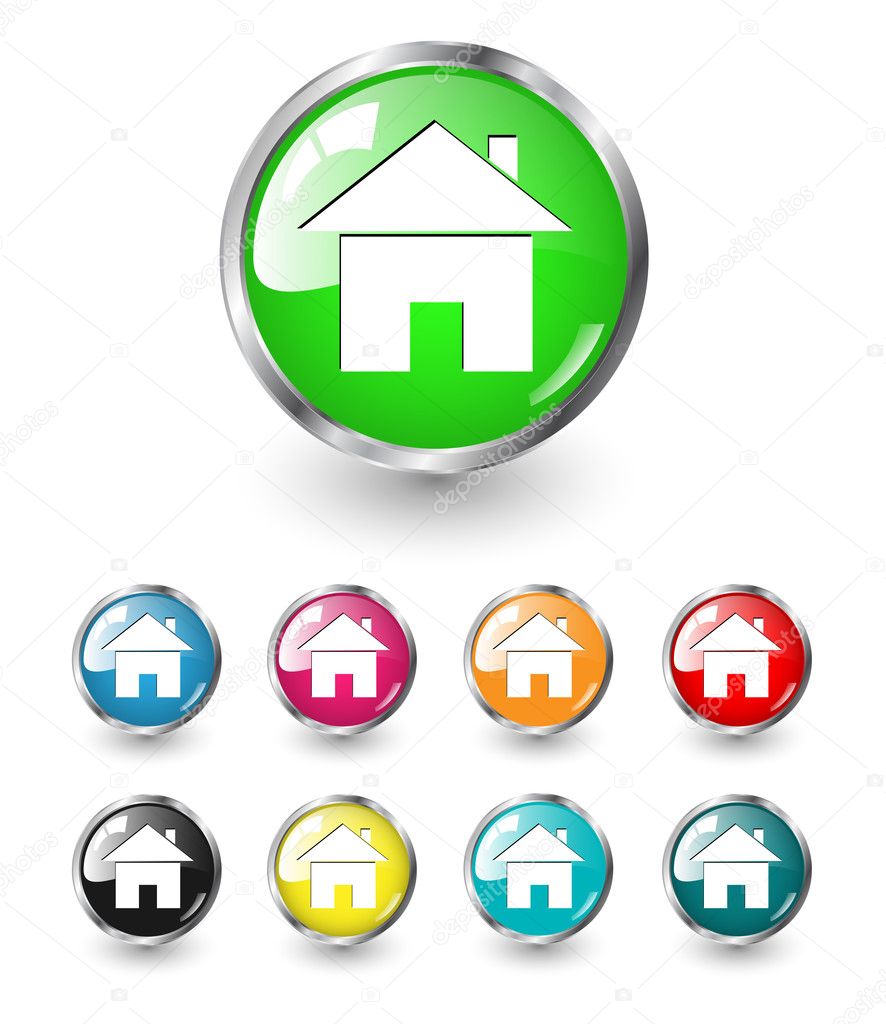 Home icon vector set