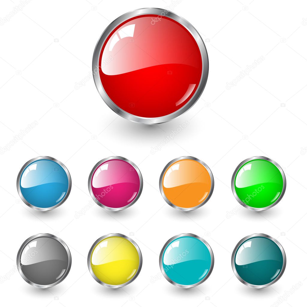 Glossy blank web buttons