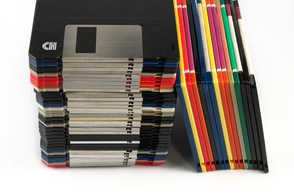Discos de disquete en pilas — Foto de Stock