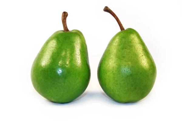 Dvě zelené hrušky — Stock fotografie
