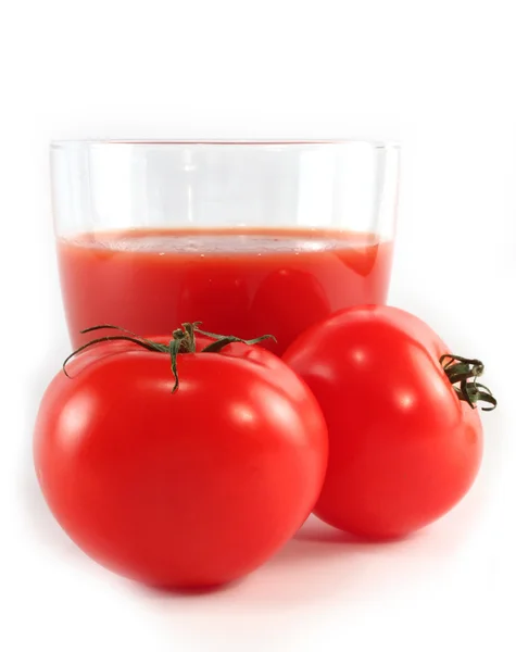 Copo de suco de tomate isolado — Fotografia de Stock