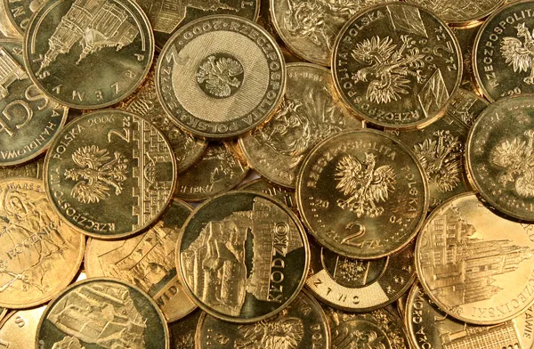 Золотые монеты фон — стоковое фото