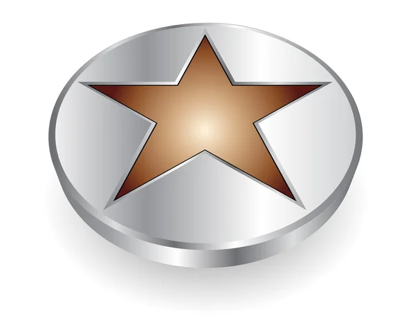 3D logo metalik yıldız — Stok Vektör