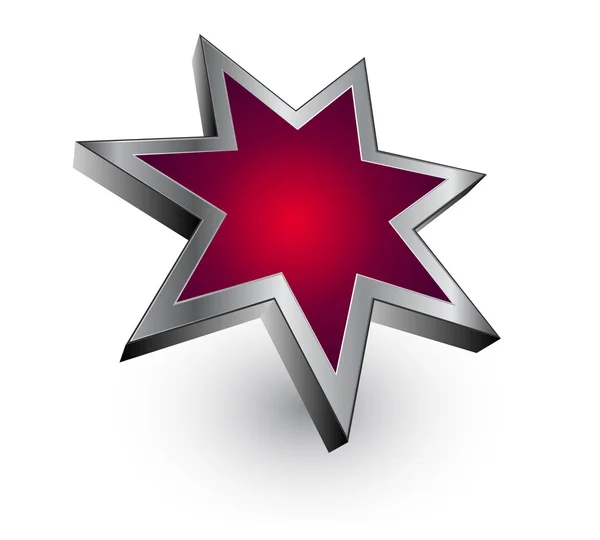 Logo roter metallischer Stern - Vektor — Stockvektor