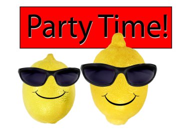 Funny lemons in sunglasses go party clipart