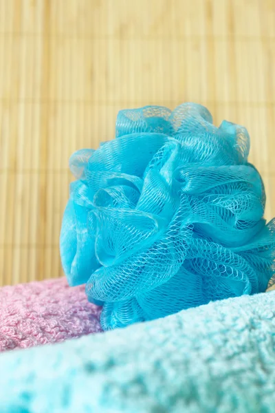 Ręczniki i ciała gąbki — Zdjęcie stockowe
