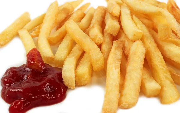 Batatas fritas ketchup bruxa — Fotografia de Stock