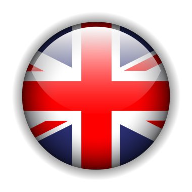 England UK flag button, vector clipart