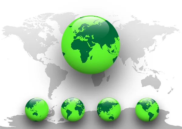 Monde vert, globe terrestre . — Image vectorielle